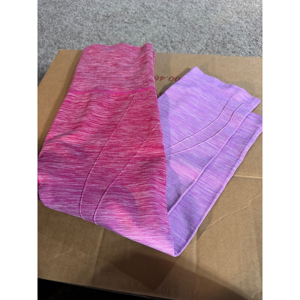 Yelete Pink Purple Space Dye Ombre High Waisted Leggings Medium AL1829001_FUB